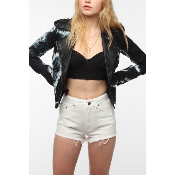 Urban Outfitters Jackets & Blazers - Sparkle & Fade tie dye denim faux leather jacket